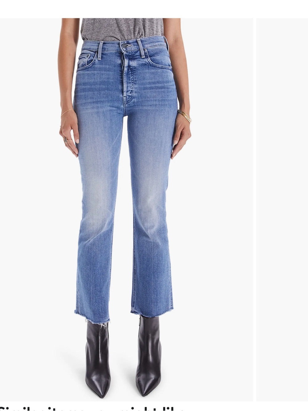 MOTHER Cropped Ankle Straight Jeans in Light Blue Wash